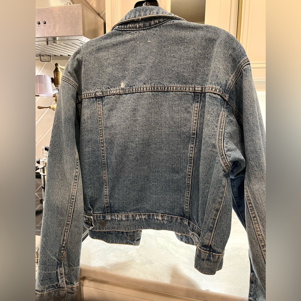 JOIE Redmondia Cropped Denim Jacket Sz L - Picture 5 of 7